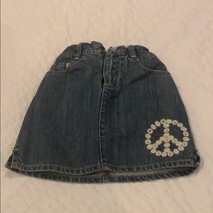 Gymboree peace-sign denim skort